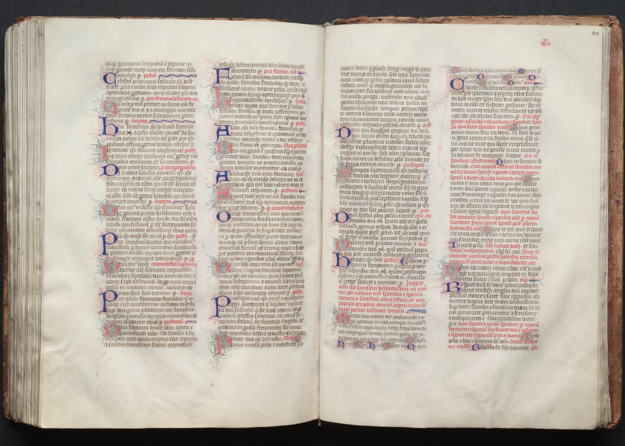The Gotha Missal: Fol. 141v, tekst, ca. 1375. av Master of the Boqueteaux