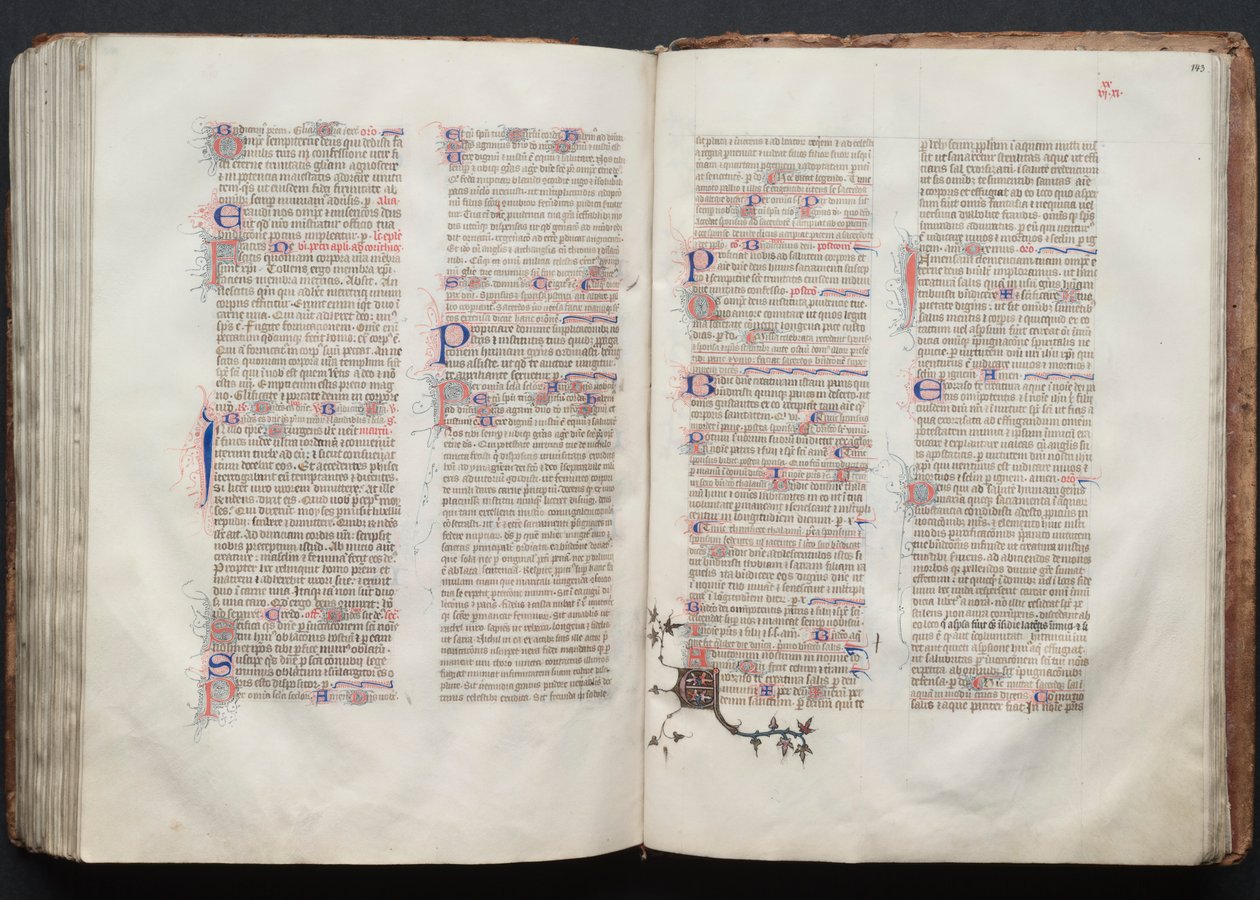 The Gotha Missal: Fol. 143r, tekst, ca. 1375. av Master of the Boqueteaux