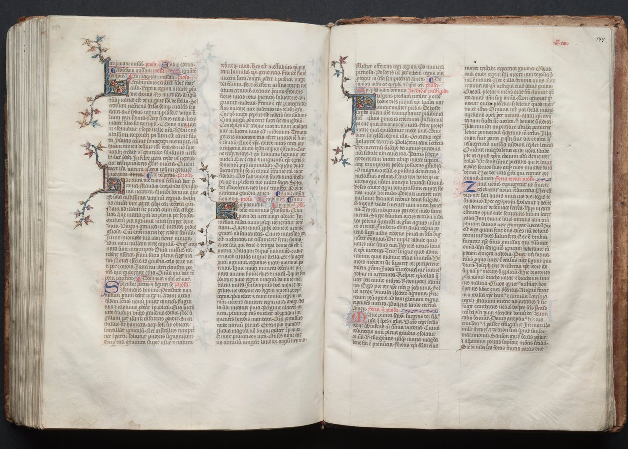 The Gotha Missal: Fol. 145r, tekst, ca. 1375. av Master of the Boqueteaux