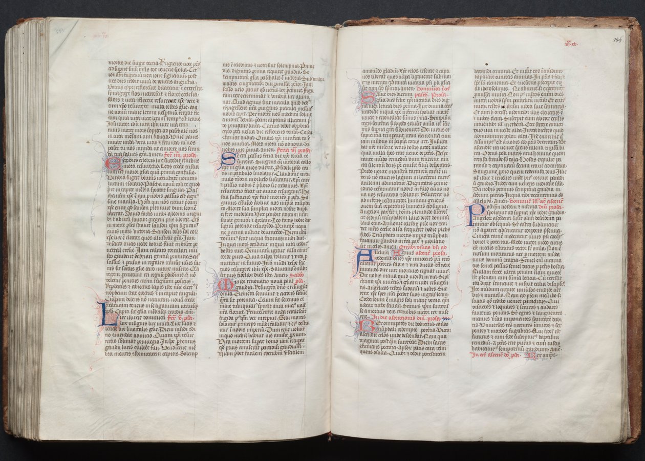 The Gotha Missal: Fol. 146r, tekst, ca. 1375. av Master of the Boqueteaux