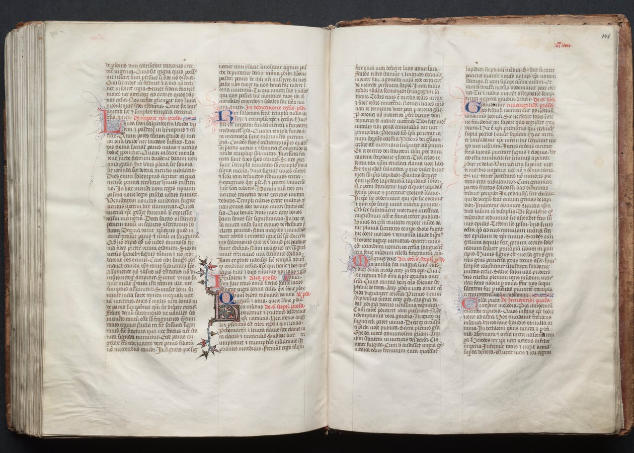 The Gotha Missal: Fol. 148r, tekst, ca. 1375. av Master of the Boqueteaux