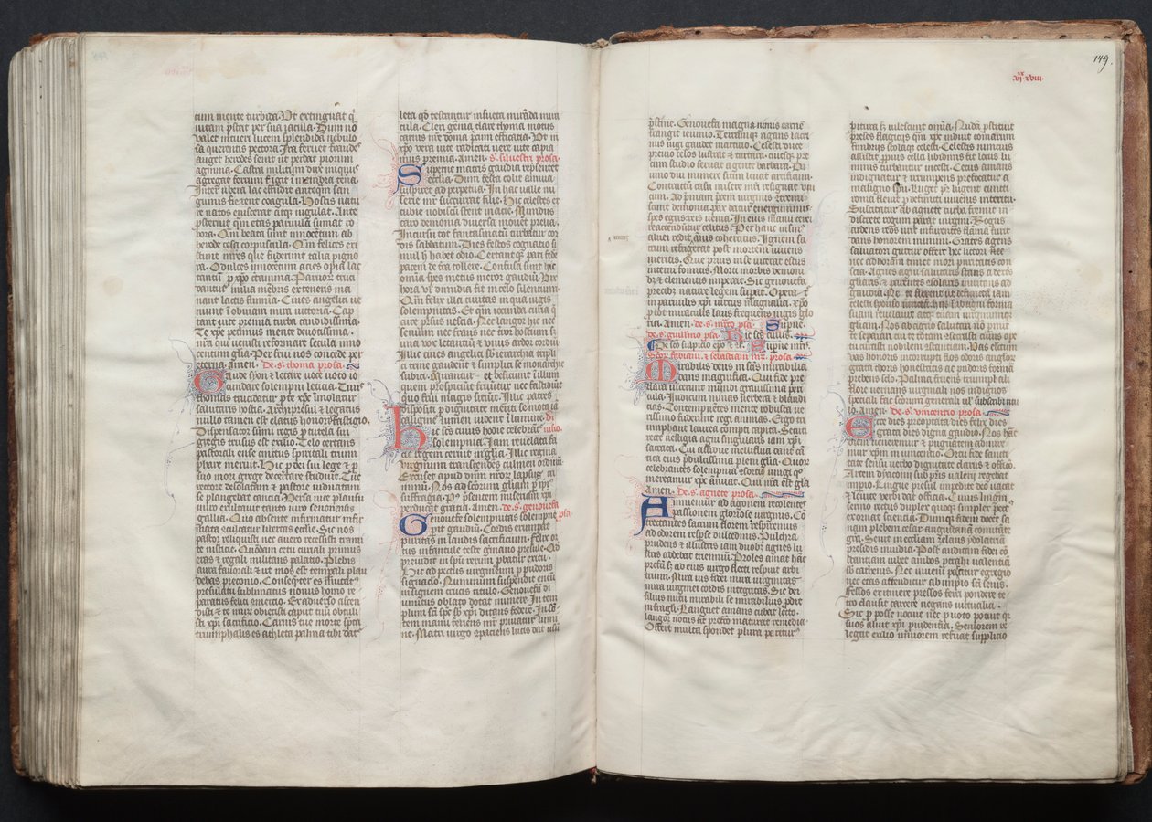 The Gotha Missal: Fol. 148v, tekst, ca. 1375. av Master of the Boqueteaux