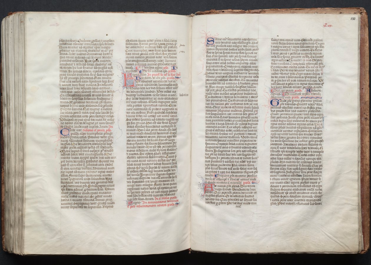 The Gotha Missal: Fol. 150r, tekst, ca. 1375. av Master of the Boqueteaux