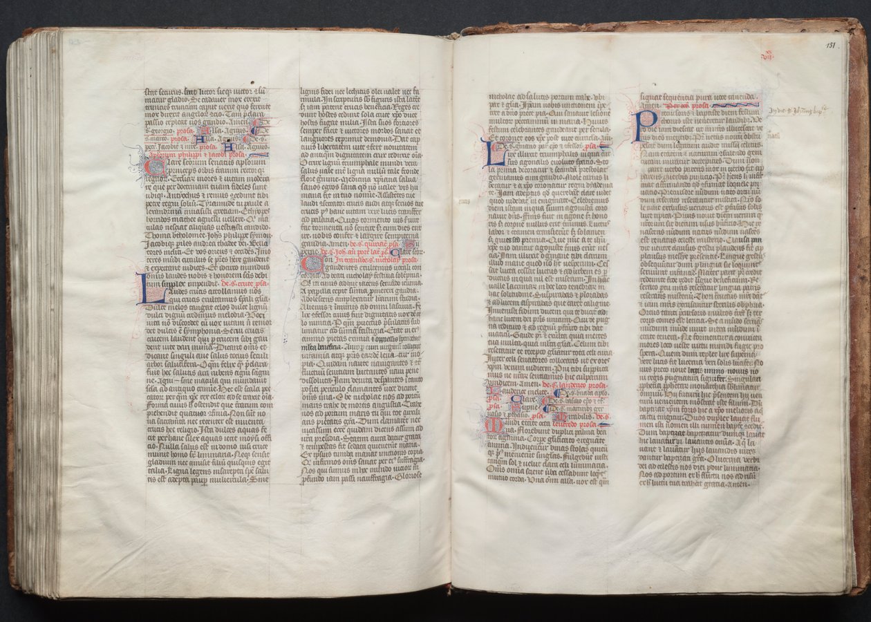 The Gotha Missal: Fol. 151r, tekst, ca. 1375. av Master of the Boqueteaux
