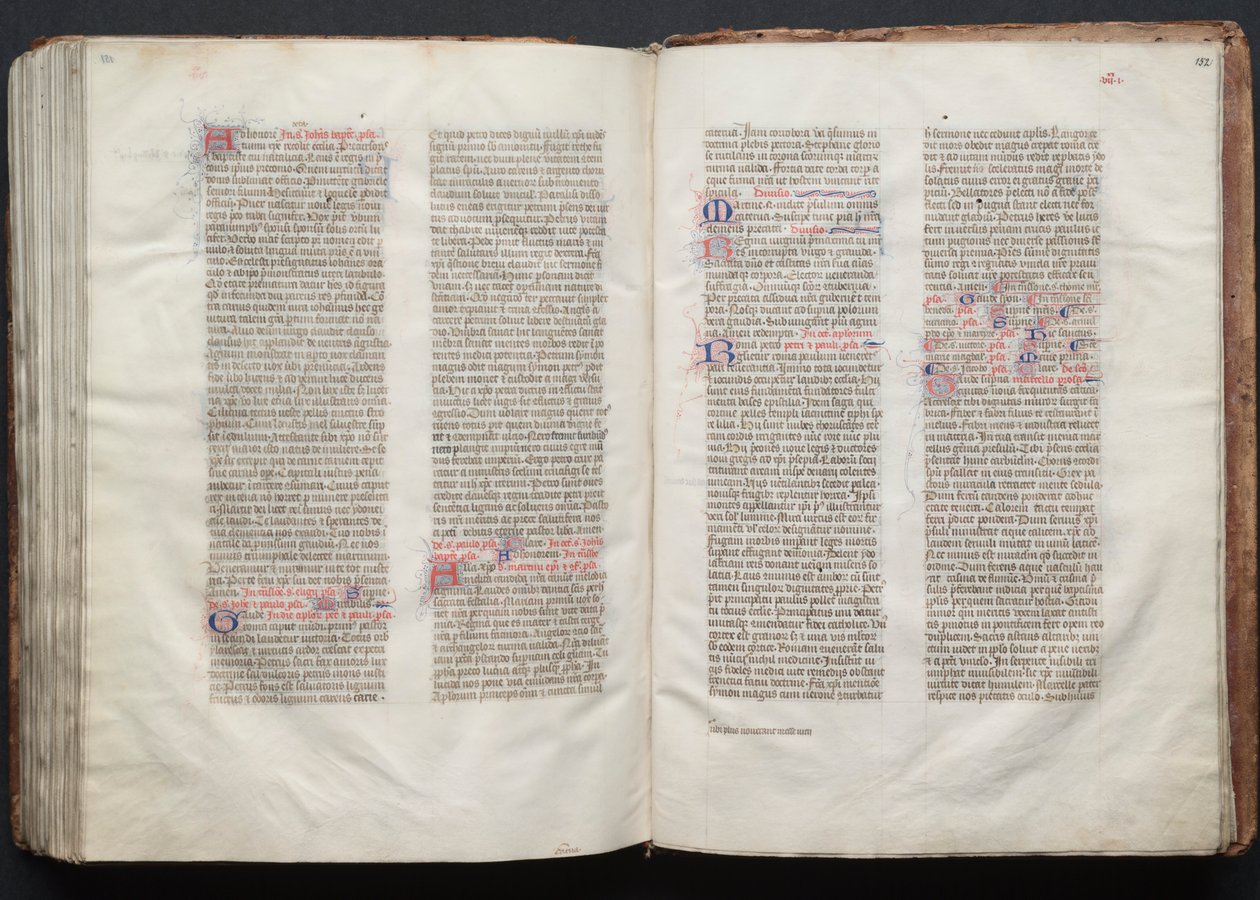 The Gotha Missal: Fol. 151v, tekst, ca. 1375. av Master of the Boqueteaux