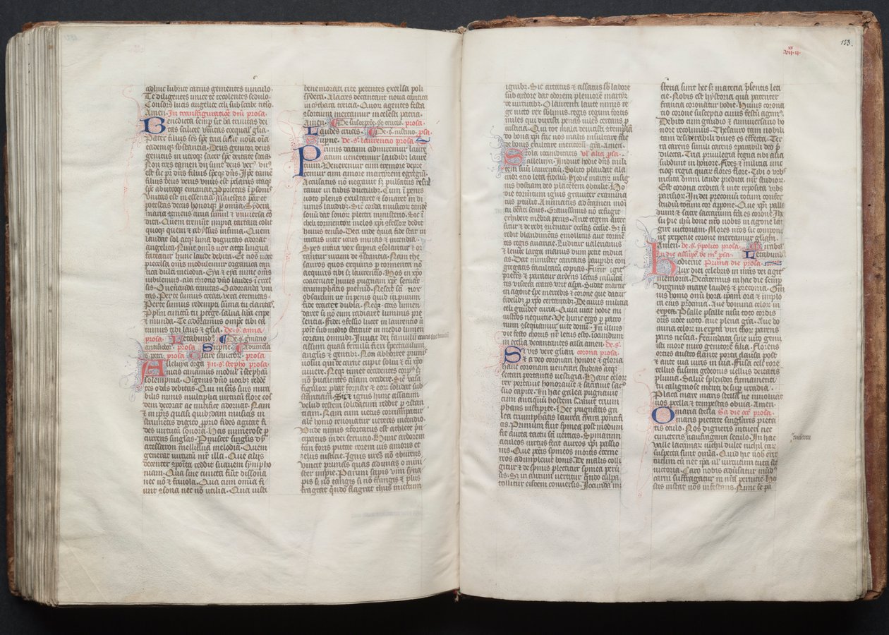 The Gotha Missal: Fol. 153r, tekst, ca. 1375. av Master of the Boqueteaux