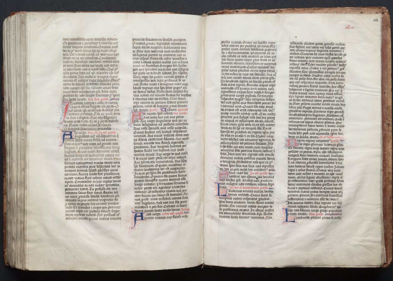 The Gotha Missal: Fol. 154r, tekst, ca. 1375. av Master of the Boqueteaux