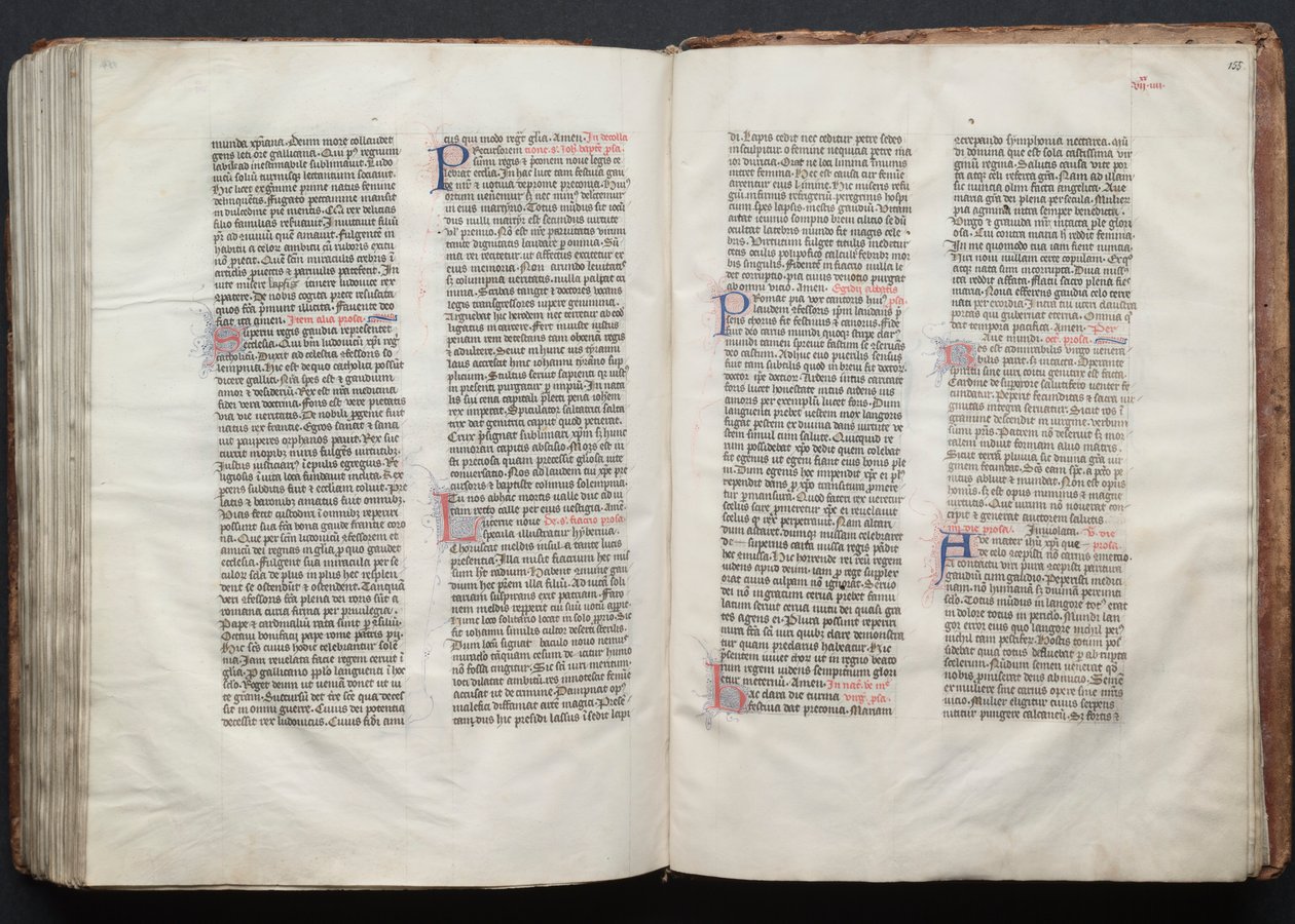The Gotha Missal: Fol. 155r, tekst, ca. 1375. av Master of the Boqueteaux