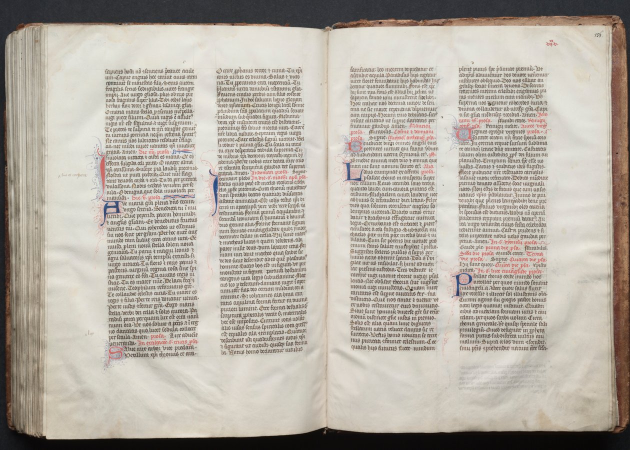 The Gotha Missal: Fol. 156r, tekst, ca. 1375. av Master of the Boqueteaux