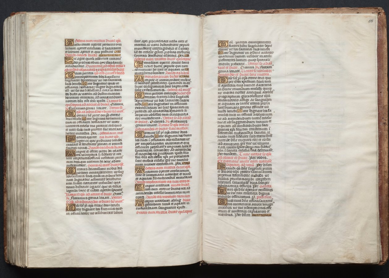 The Gotha Missal: Fol. 158r, tekst, ca. 1375. av Master of the Boqueteaux