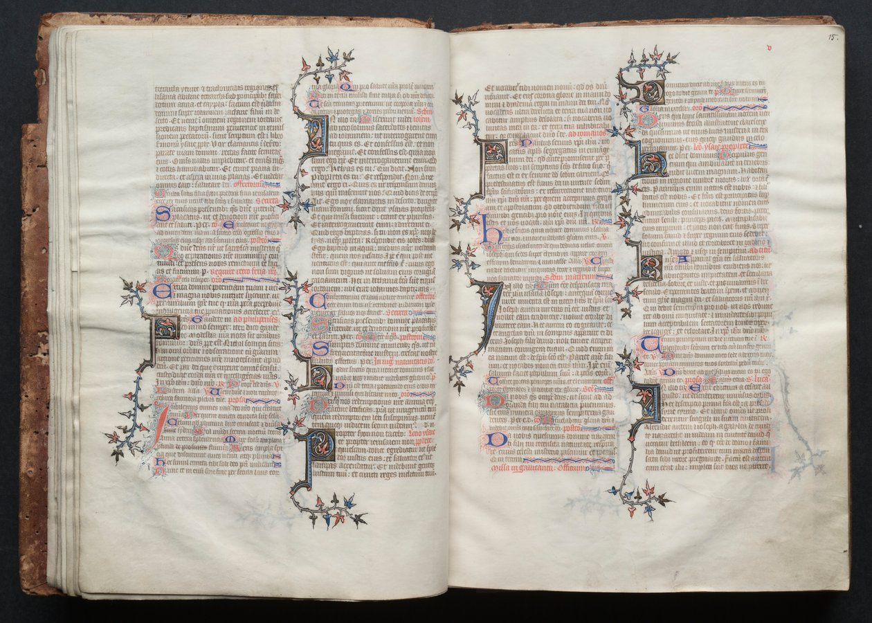 The Gotha Missal: Fol. 15r, tekst , ca. 1375. av Master of the Boqueteaux