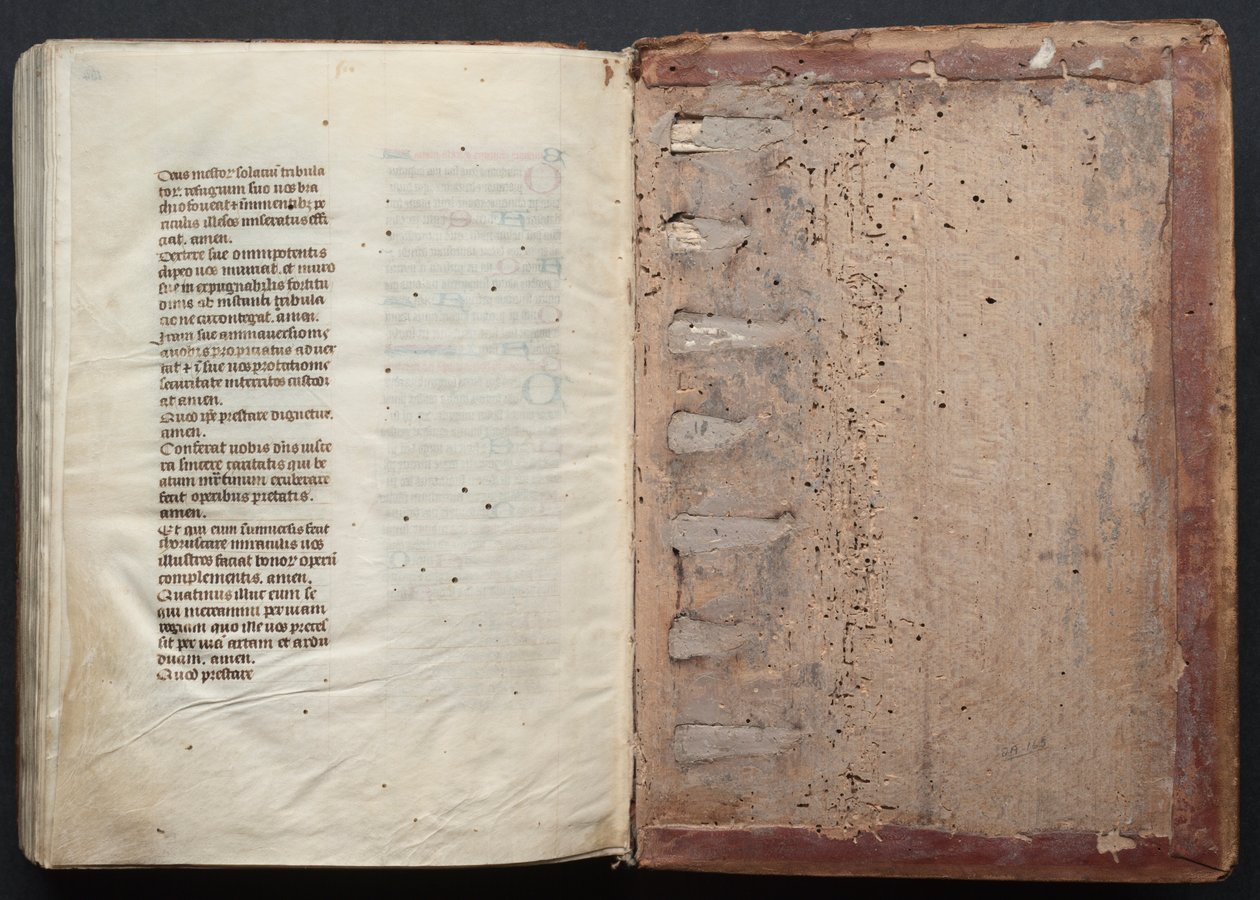 The Gotha Missal: Fol. 164v, tekst, ca. 1375. av Master of the Boqueteaux