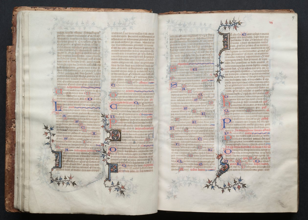 The Gotha Missal: Fol. 17r, tekst, ca. 1375. av Master of the Boqueteaux