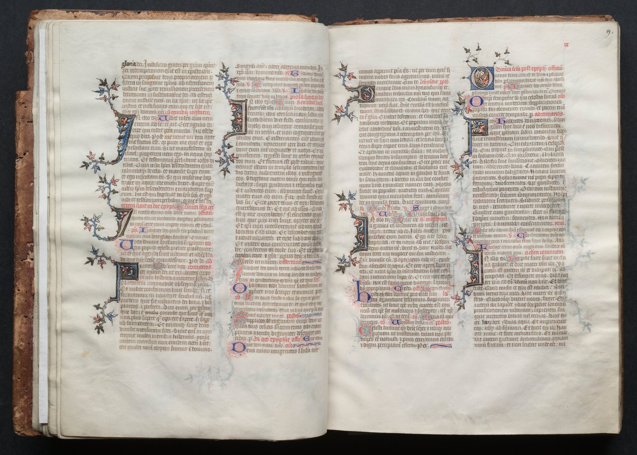 The Gotha Missal: Fol. 19r, tekst, ca. 1375. av Master of the Boqueteaux