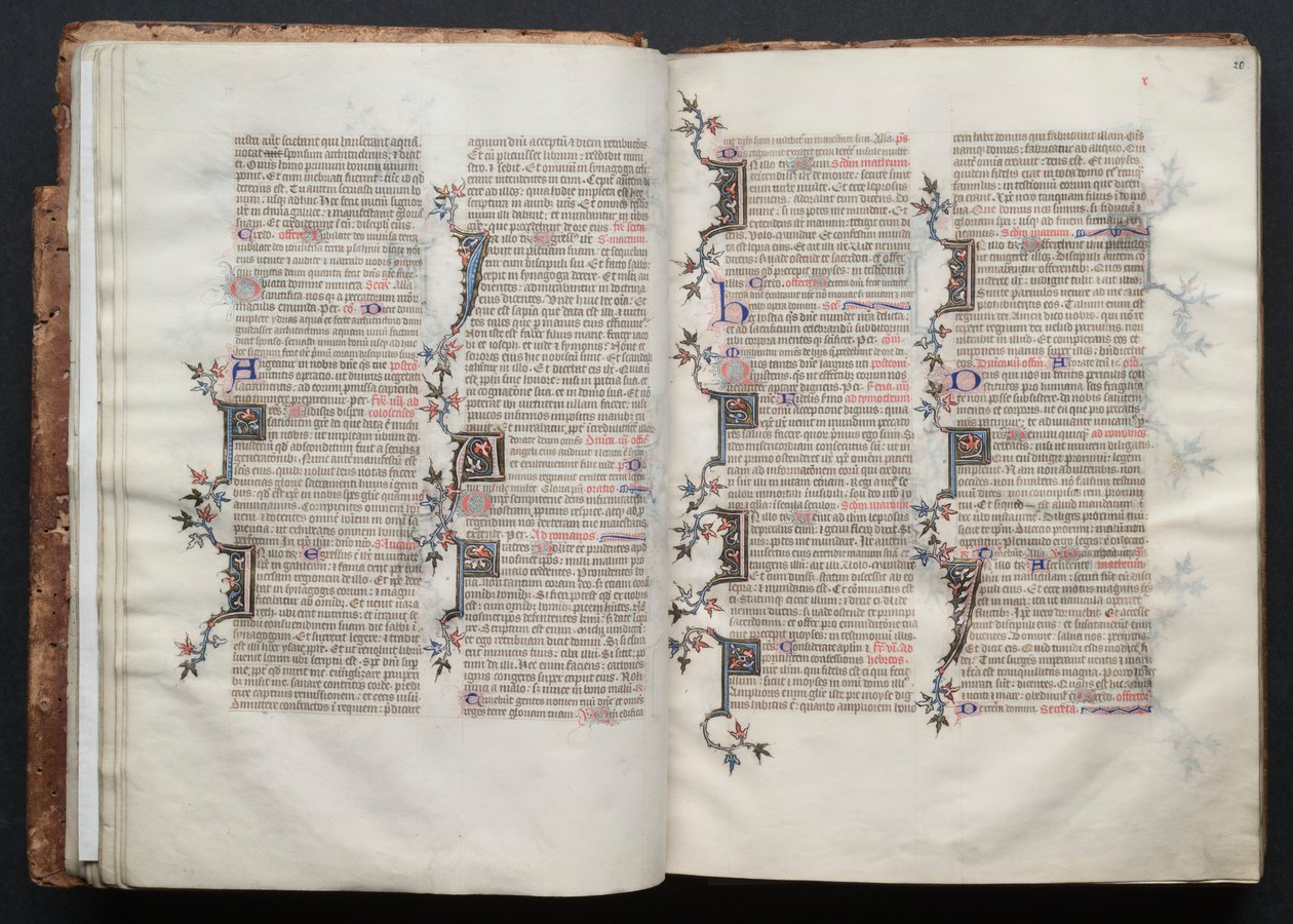 The Gotha Missal: Fol. 20r, tekst, ca. 1375. av Master of the Boqueteaux