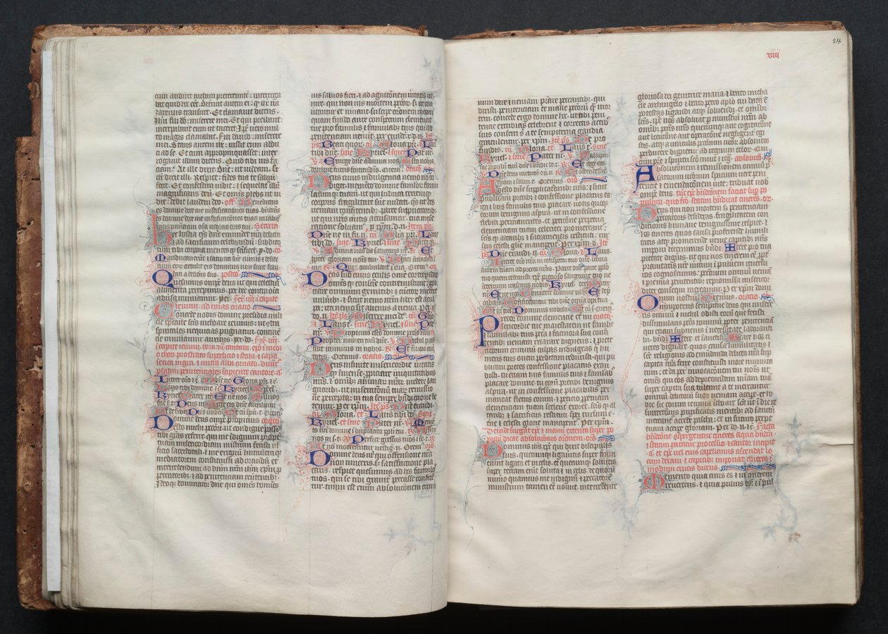 The Gotha Missal: Fol. 24r, tekst, ca. 1375. av Master of the Boqueteaux