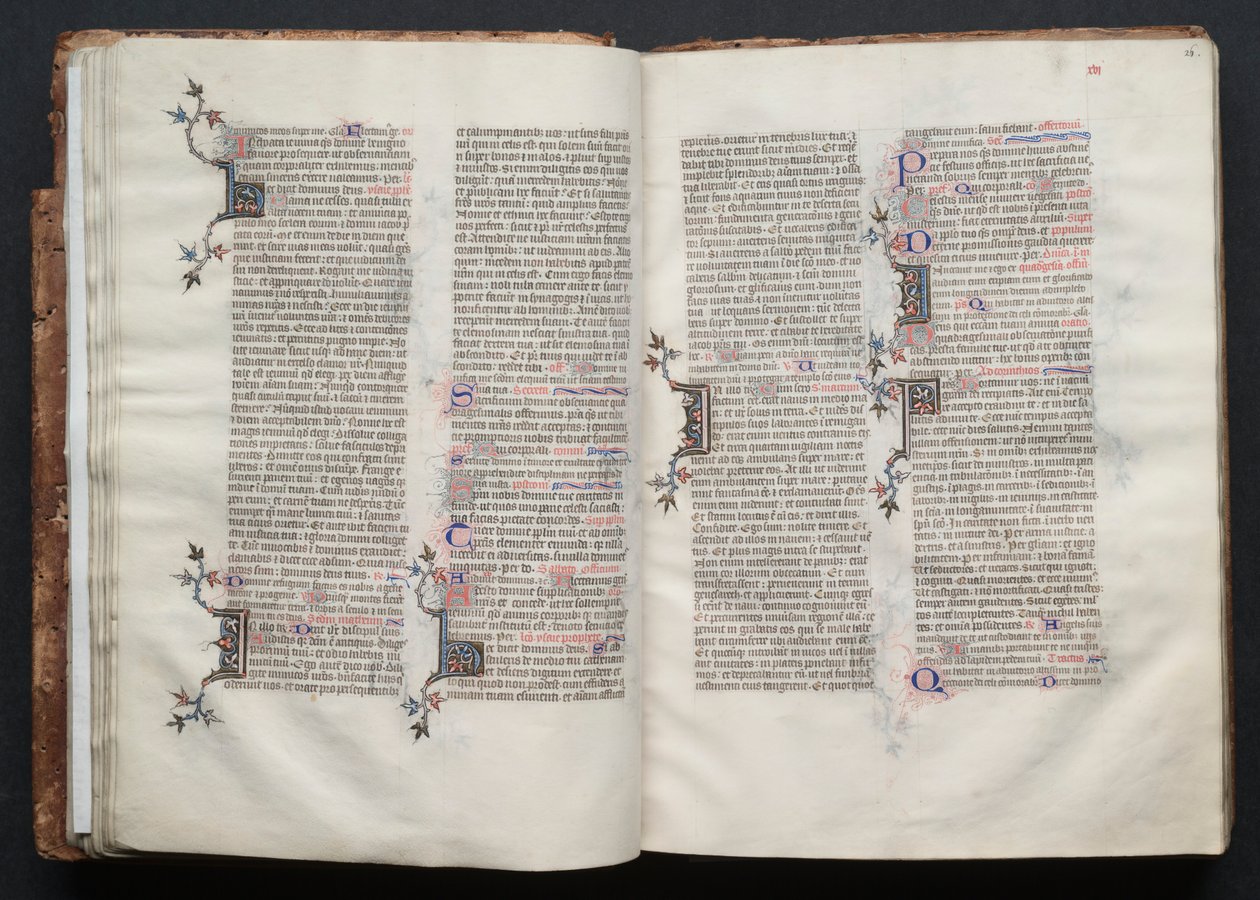 The Gotha Missal: Fol. 25v, tekst, ca. 1375. av Master of the Boqueteaux