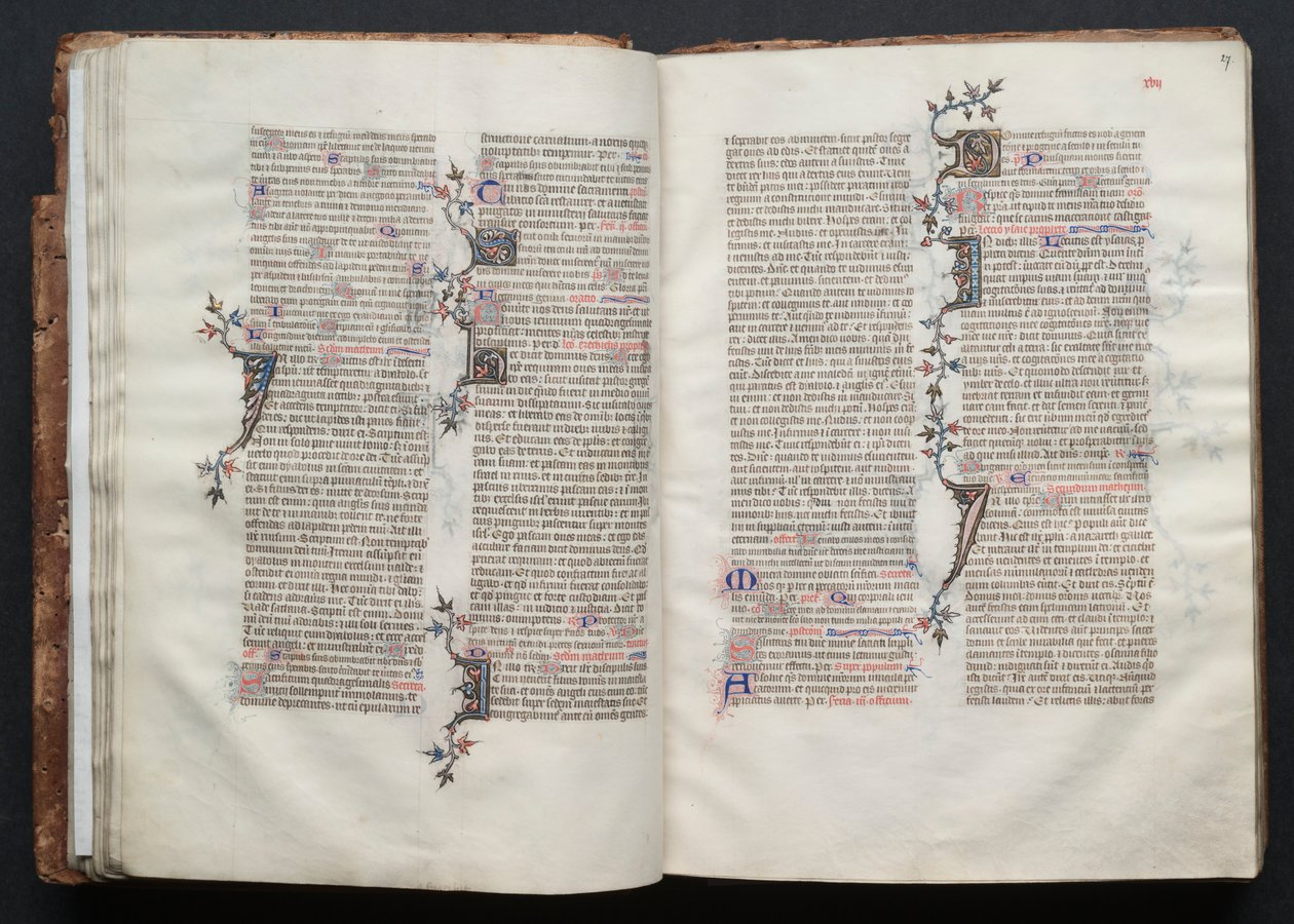 The Gotha Missal: Fol. 26v, tekst, ca. 1375. av Master of the Boqueteaux