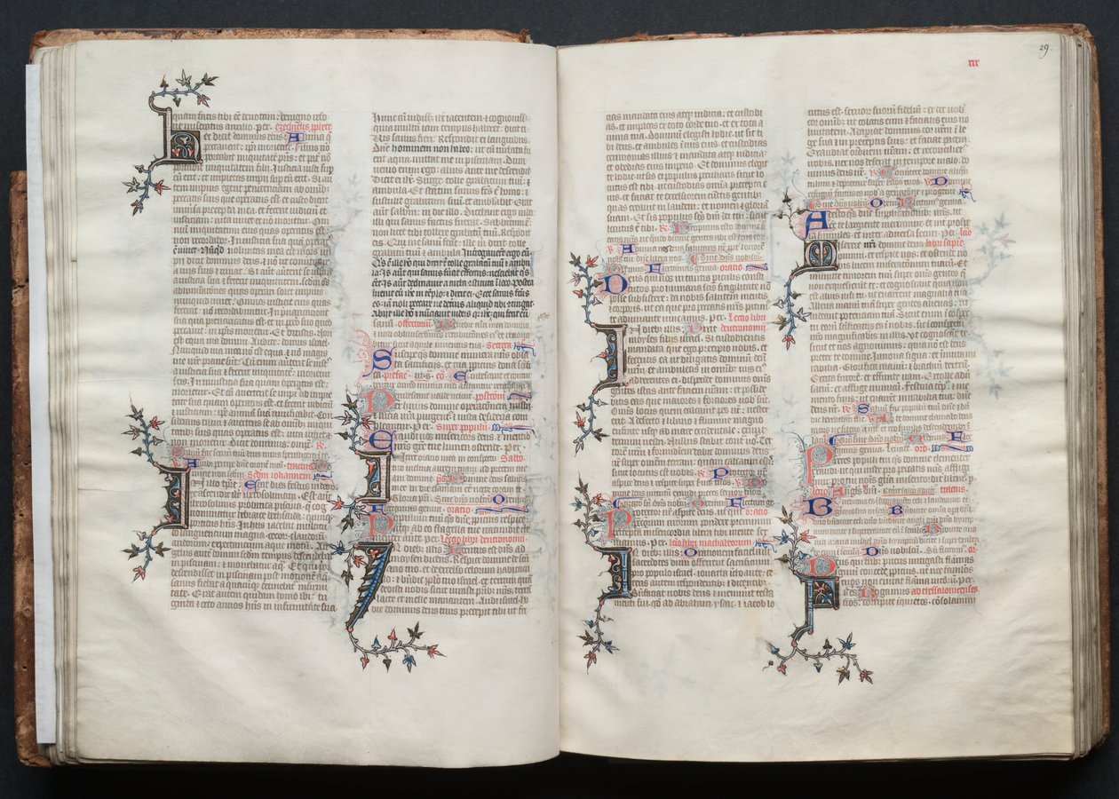 The Gotha Missal: Fol. 29r, tekst, ca. 1375. av Master of the Boqueteaux
