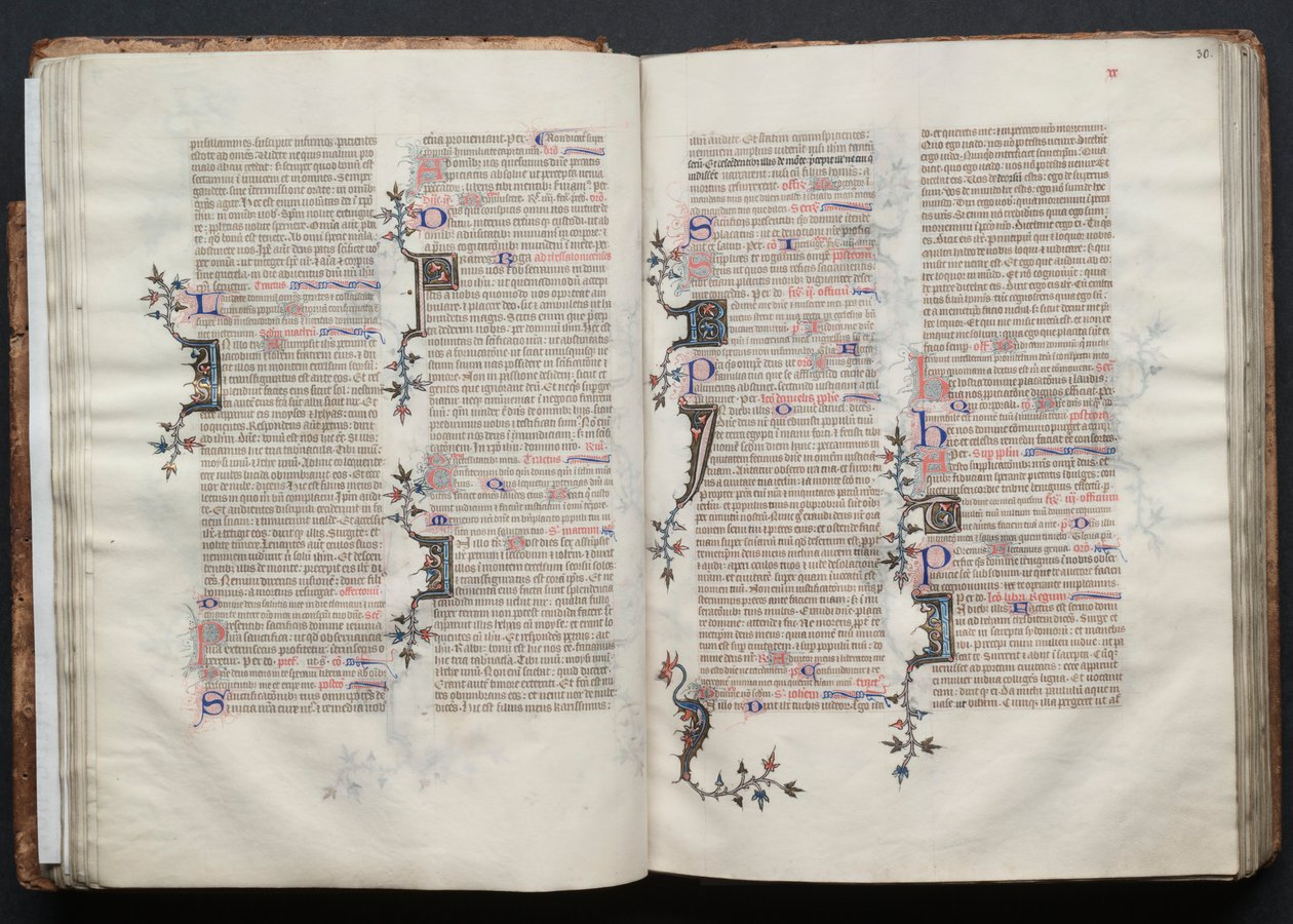 The Gotha Missal: Fol. 29v, tekst, ca. 1375. av Master of the Boqueteaux