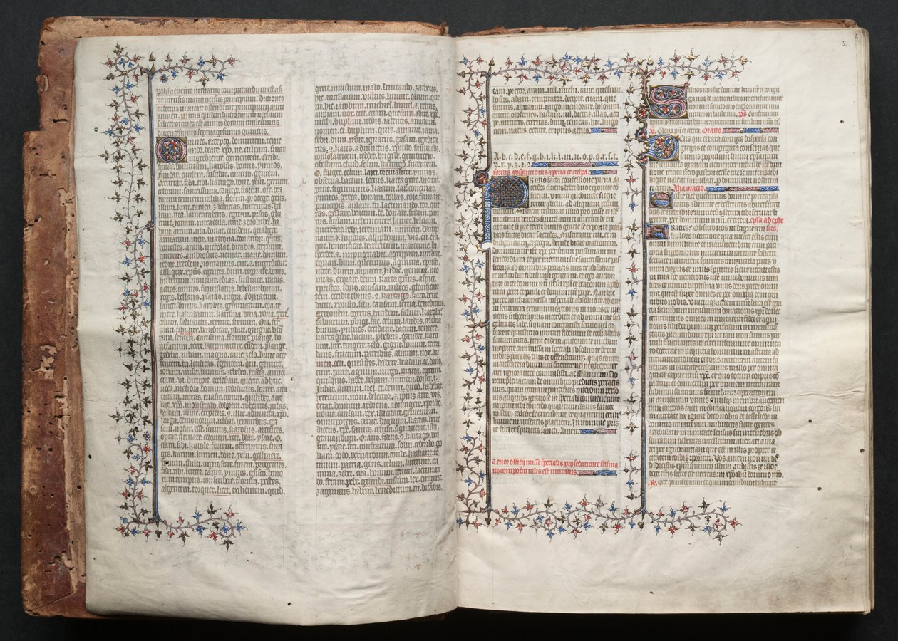 The Gotha Missal: Fol. 2r, tekst , c. 1375. av Master of the Boqueteaux