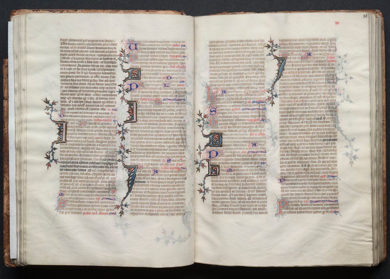 The Gotha Missal: Fol. 30v, tekst, ca. 1375. av Master of the Boqueteaux