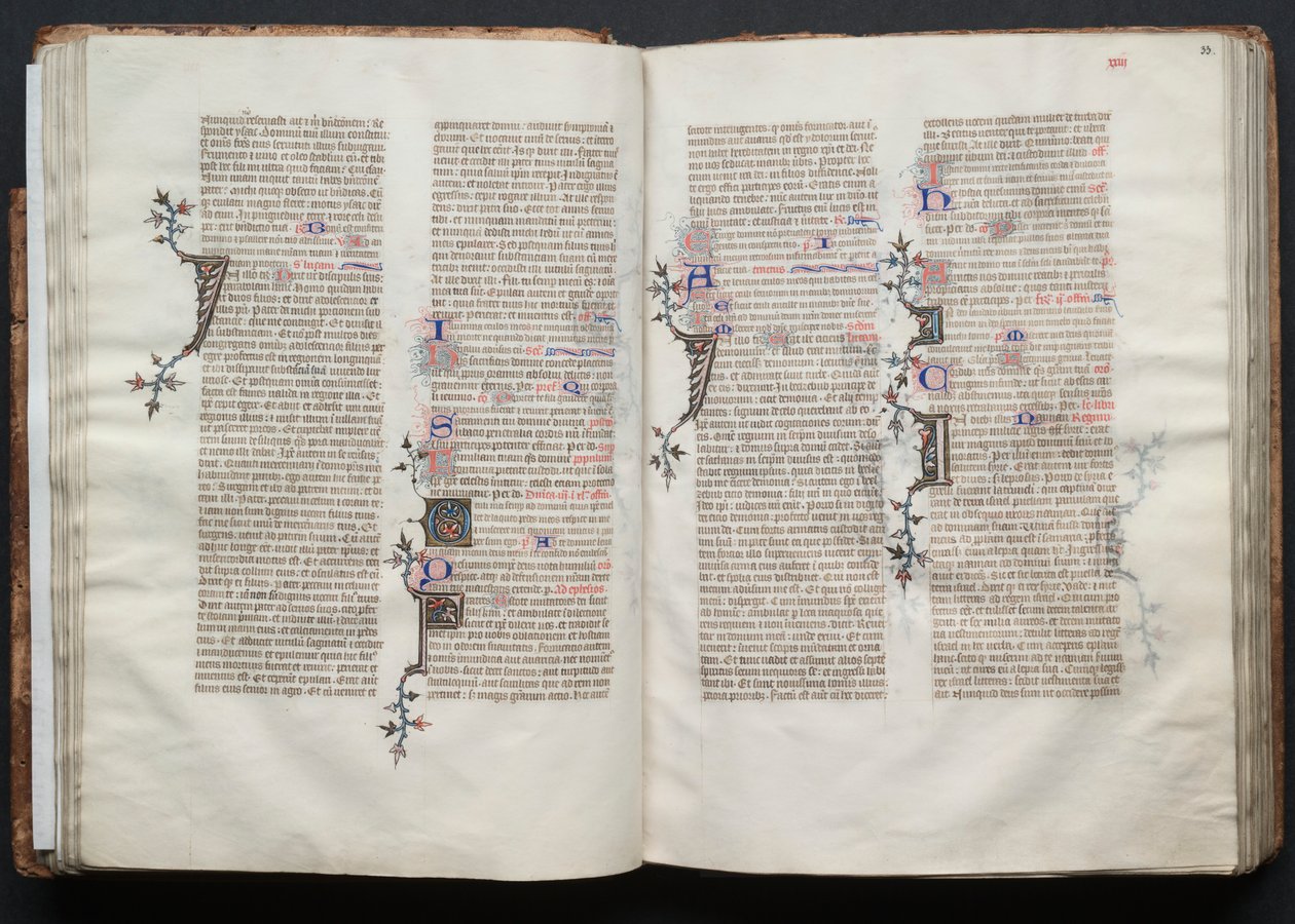 The Gotha Missal: Fol. 33r, tekst, ca. 1375. av Master of the Boqueteaux