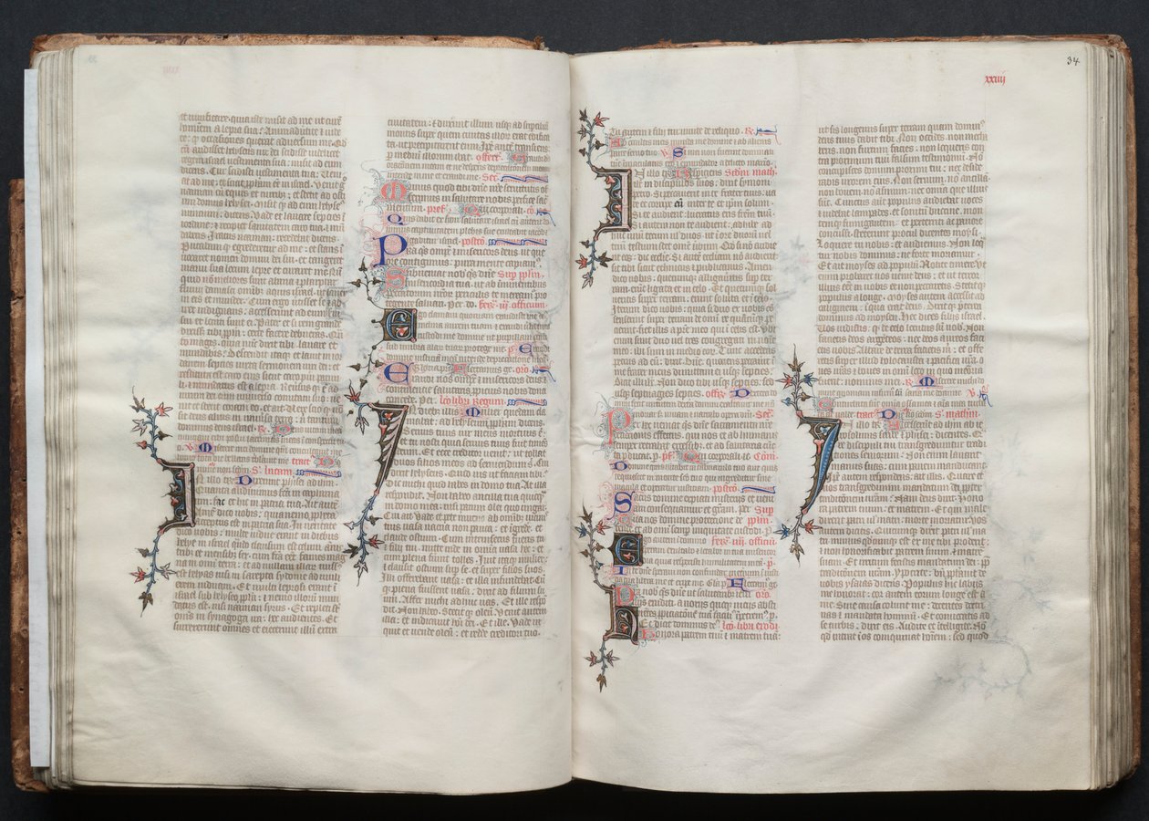 The Gotha Missal: Fol. 34r, tekst, ca. 1375. av Master of the Boqueteaux