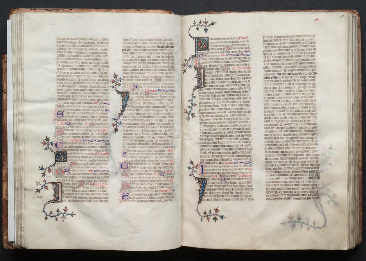 The Gotha Missal: Fol. 34v, tekst, ca. 1375. av Master of the Boqueteaux