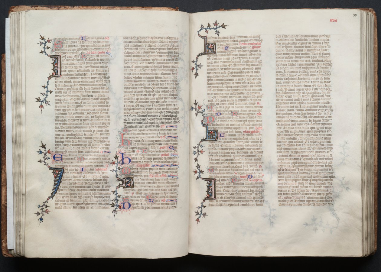 The Gotha Missal: Fol. 37v, tekst, ca. 1375. av Master of the Boqueteaux