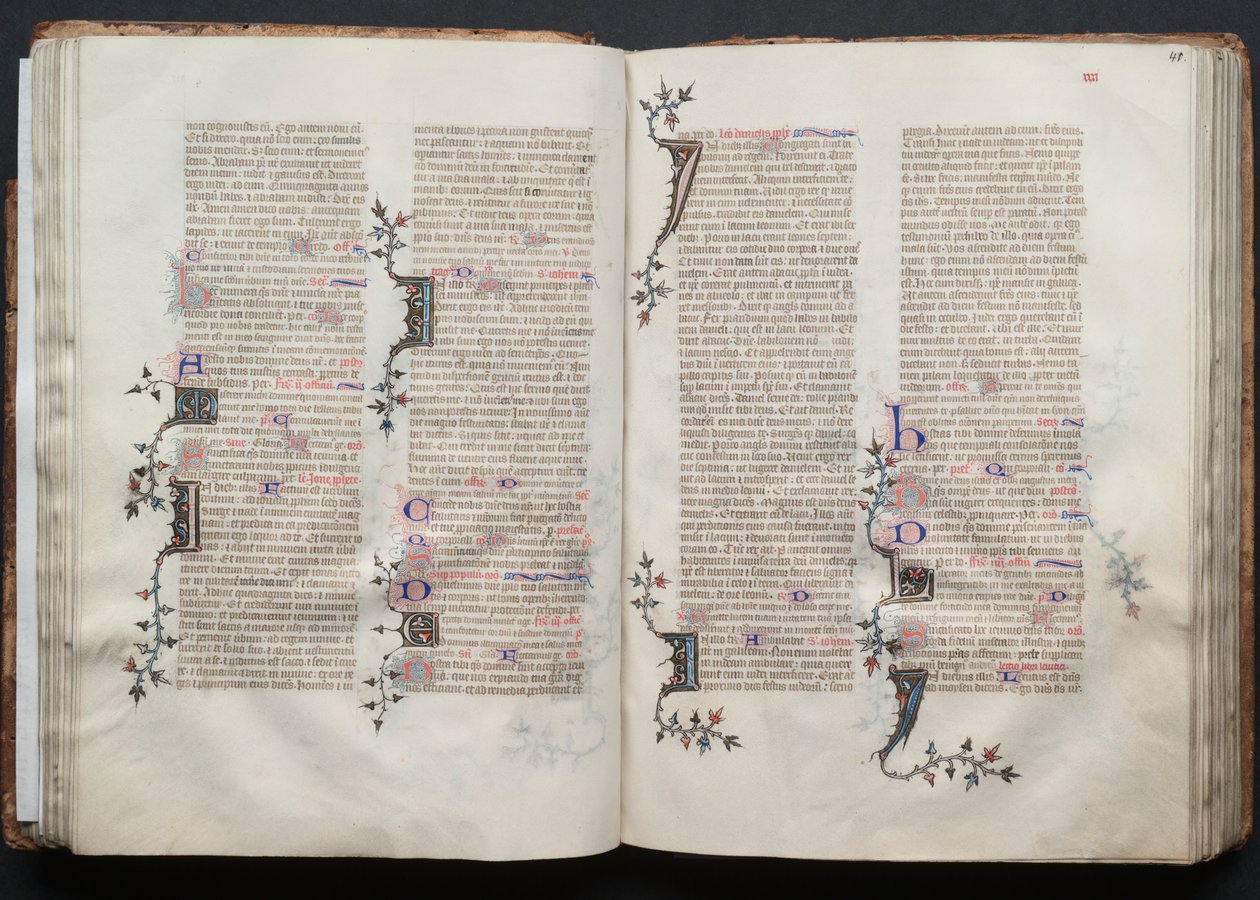 The Gotha Missal: Fol. 41r, tekst, ca. 1375. av Master of the Boqueteaux