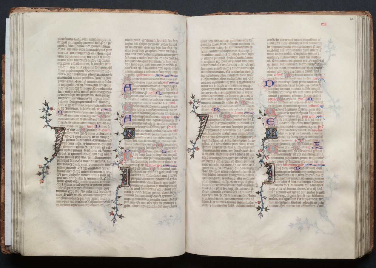 The Gotha Missal: Fol. 42r, tekst, ca. 1375. av Master of the Boqueteaux