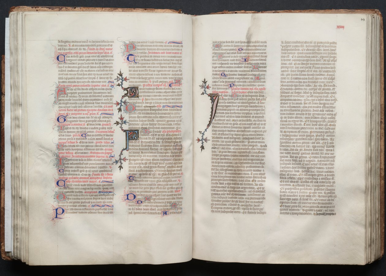 The Gotha Missal: Fol. 43v, tekst, ca. 1375. av Master of the Boqueteaux