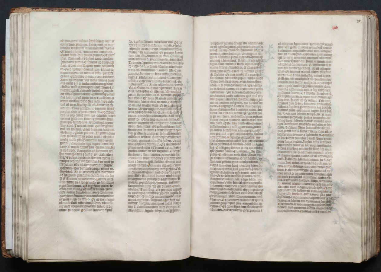The Gotha Missal: Fol. 45r, tekst, ca. 1375. av Master of the Boqueteaux