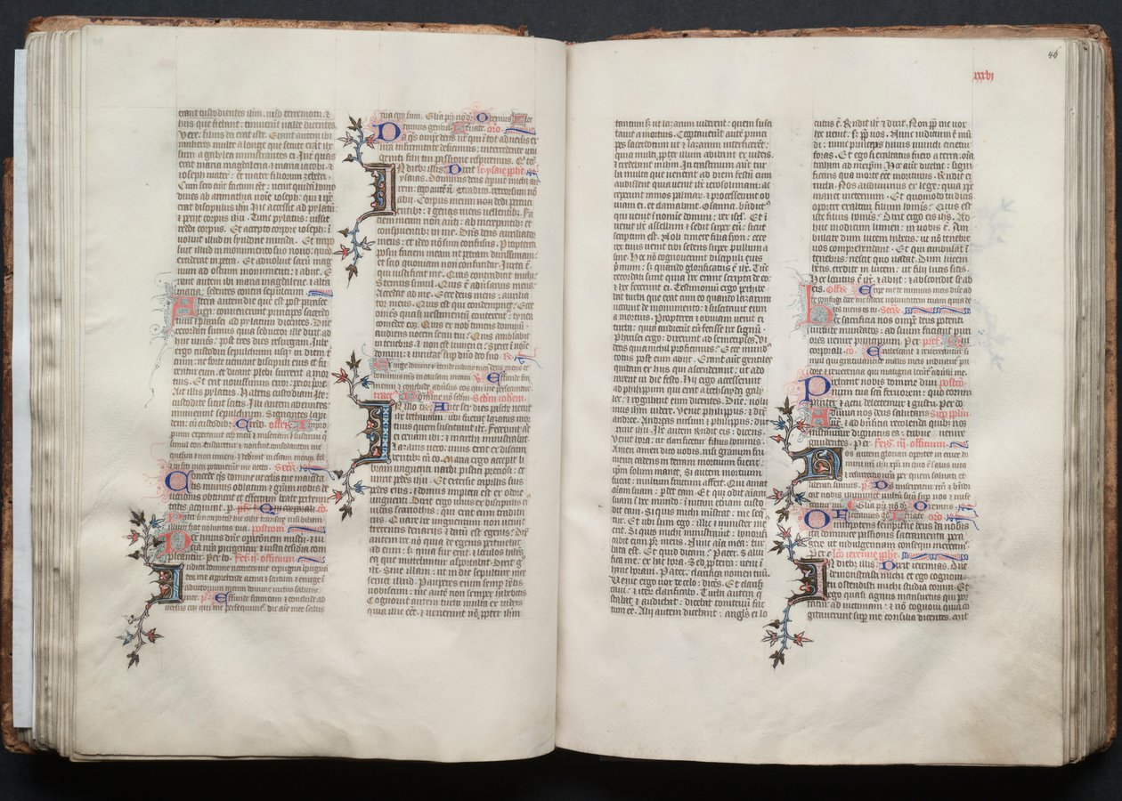 The Gotha Missal: Fol. 46r, tekst, ca. 1375. av Master of the Boqueteaux