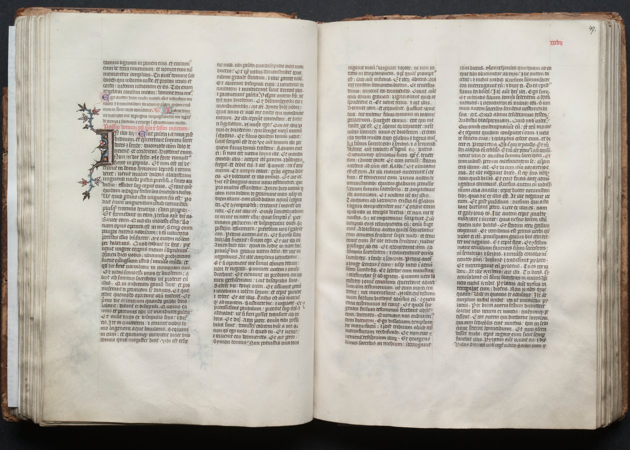 The Gotha Missal: Fol. 46v, tekst, ca. 1375. av Master of the Boqueteaux