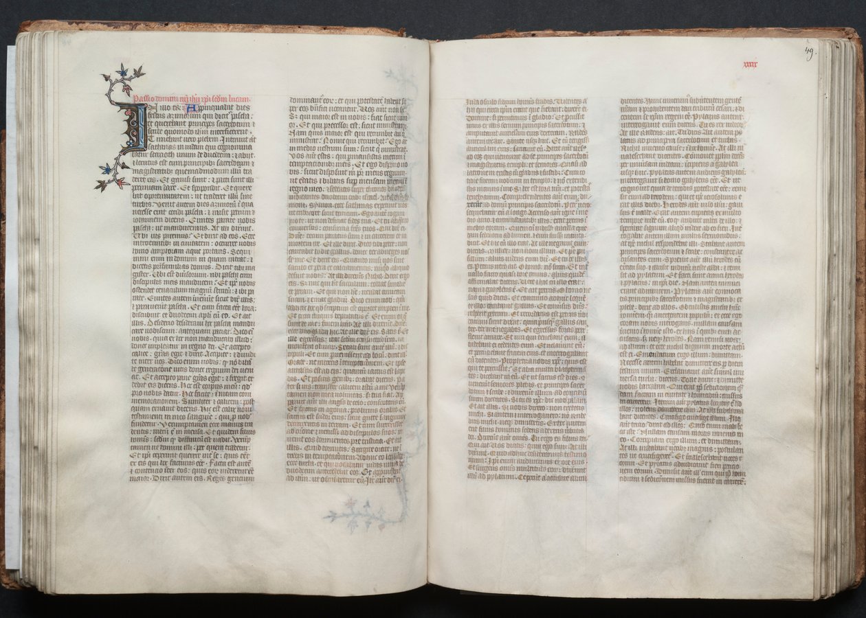 The Gotha Missal: Fol. 48v, tekst, ca. 1375. av Master of the Boqueteaux