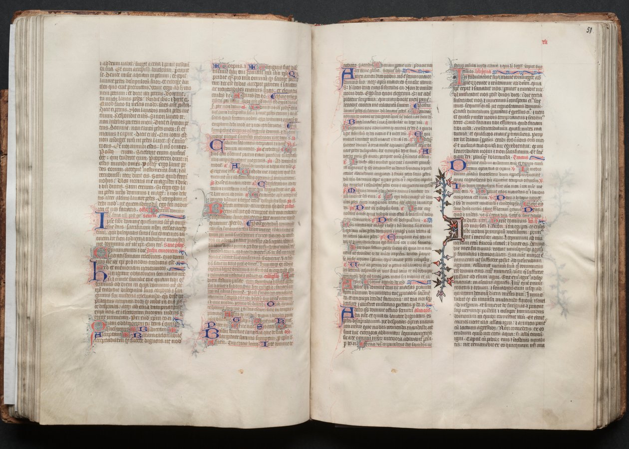 The Gotha Missal: Fol. 51r, tekst, ca. 1375. av Master of the Boqueteaux