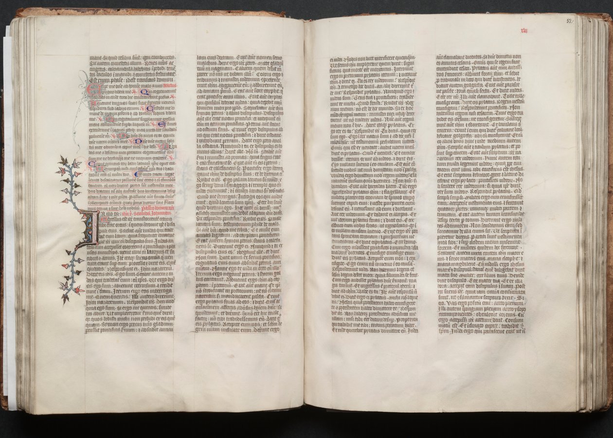 The Gotha Missal: Fol. 51v, tekst, ca. 1375. av Master of the Boqueteaux