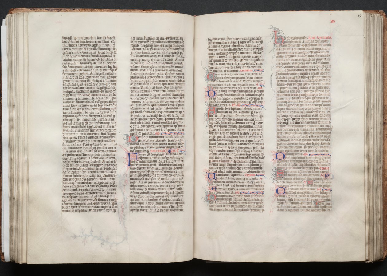 The Gotha Missal: Fol. 54v, tekst, ca. 1375. av Master of the Boqueteaux