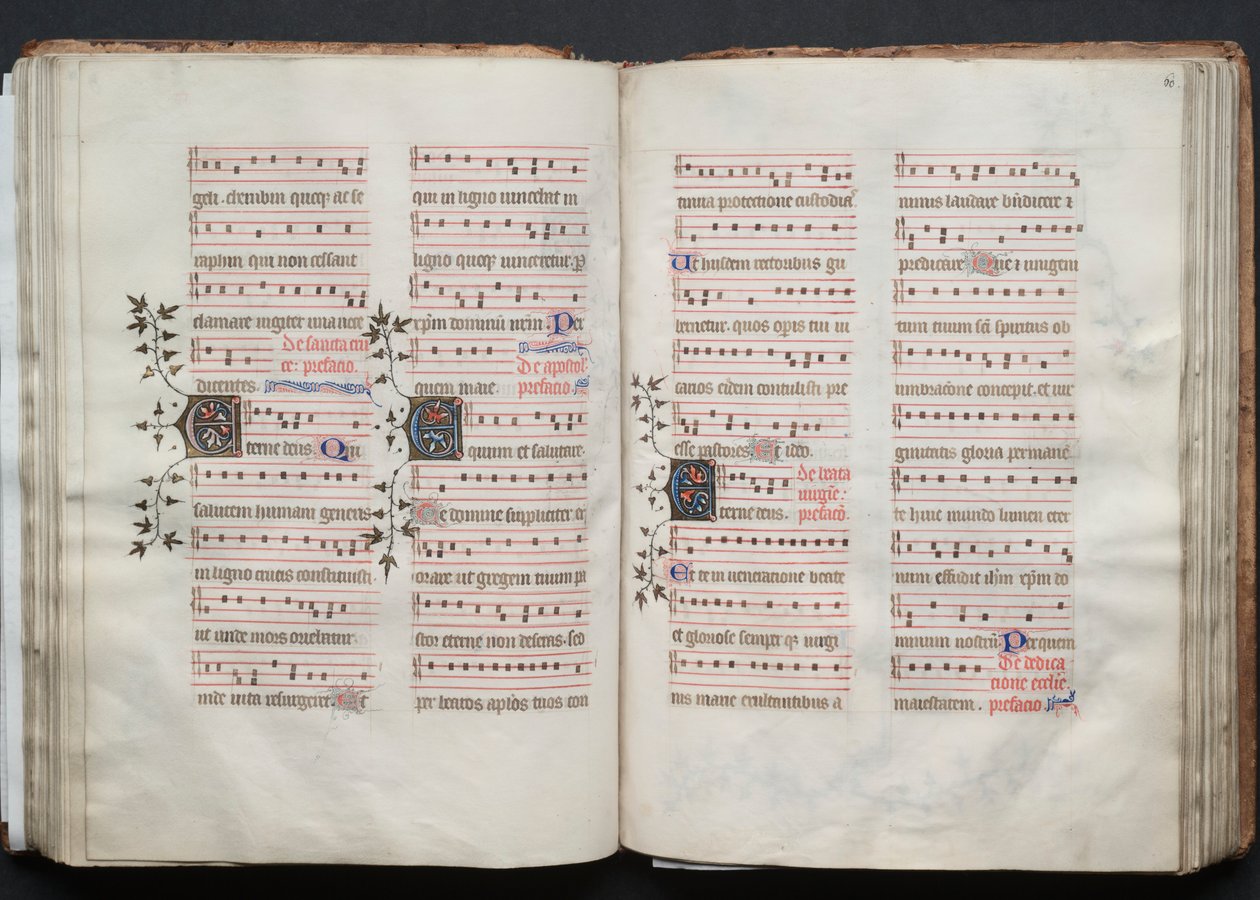 The Gotha Missal: Fol. 60r, tekst, ca. 1375. av Master of the Boqueteaux