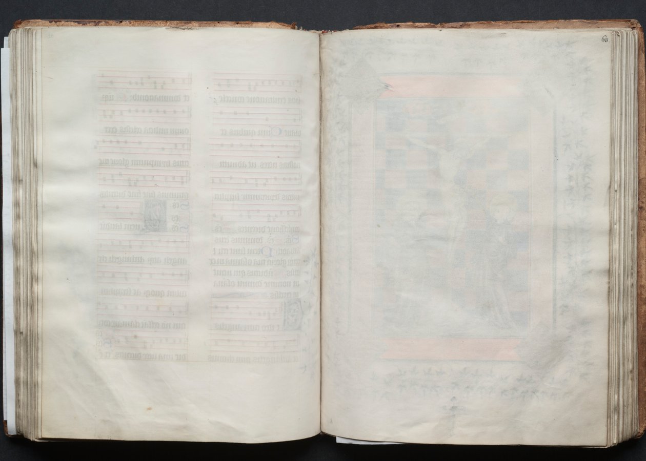 The Gotha Missal: Fol. 63r, tekst, ca. 1375. av Master of the Boqueteaux