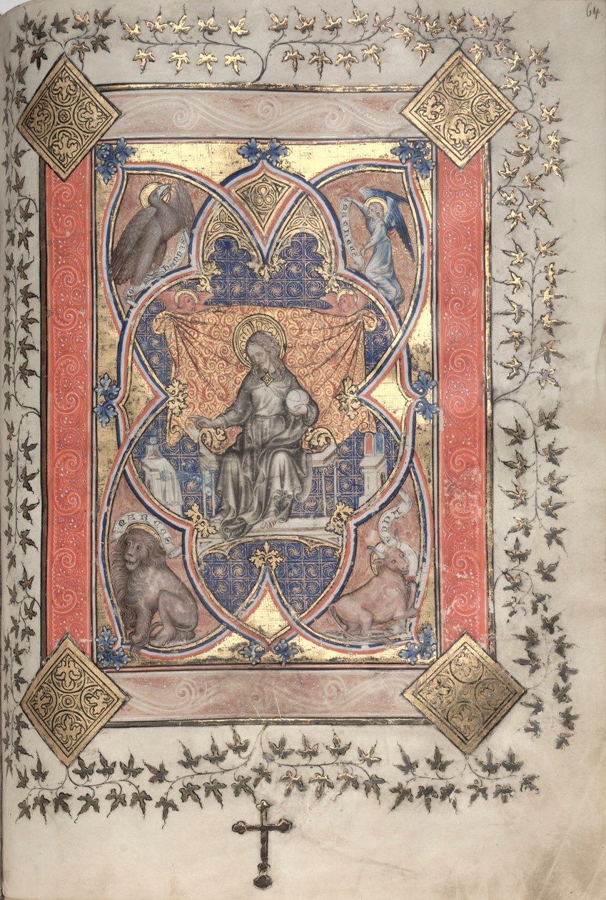 The Gotha Missal: Fol. 64r, Kristus i Majestet, ca. 1375. av Master of the Boqueteaux