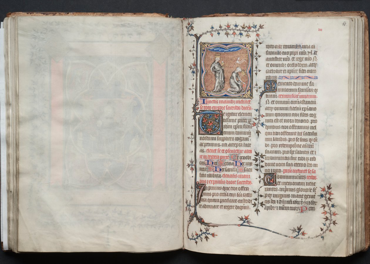 The Gotha Missal: Fol. 65r, Kirken og synagogen, ca. 1375. av Master of the Boqueteaux