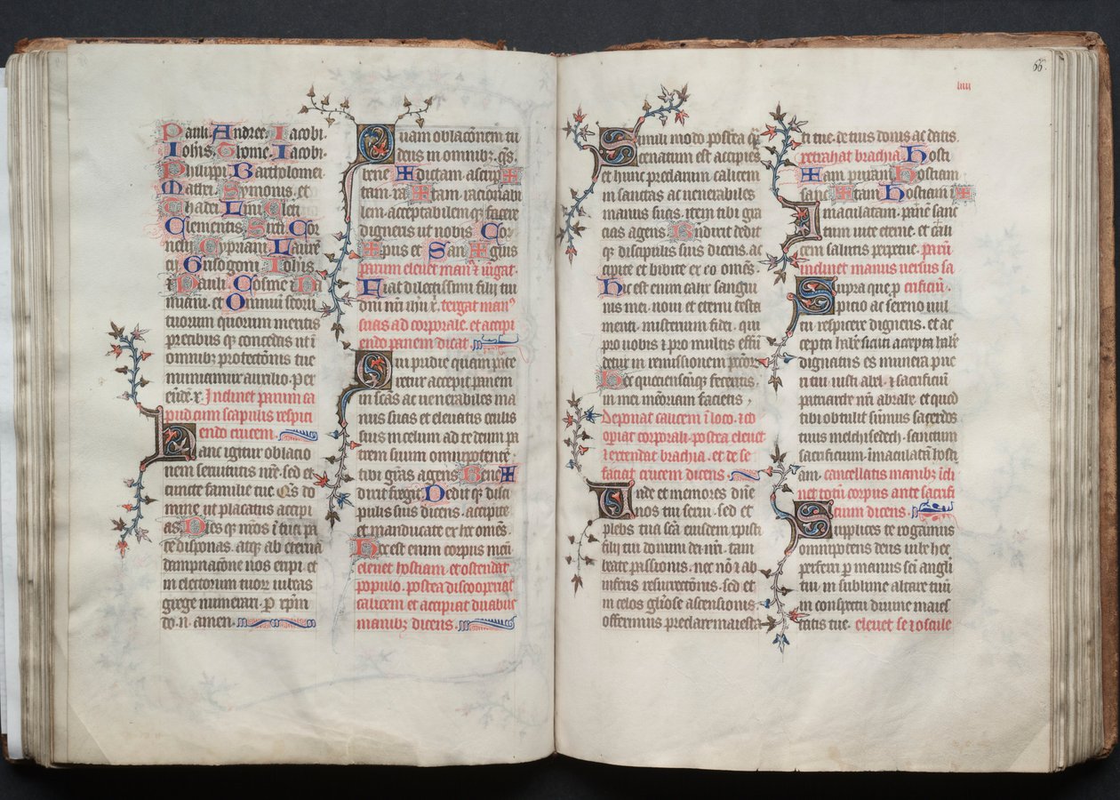 The Gotha Missal: Fol. 66r, tekst, ca. 1375. av Master of the Boqueteaux