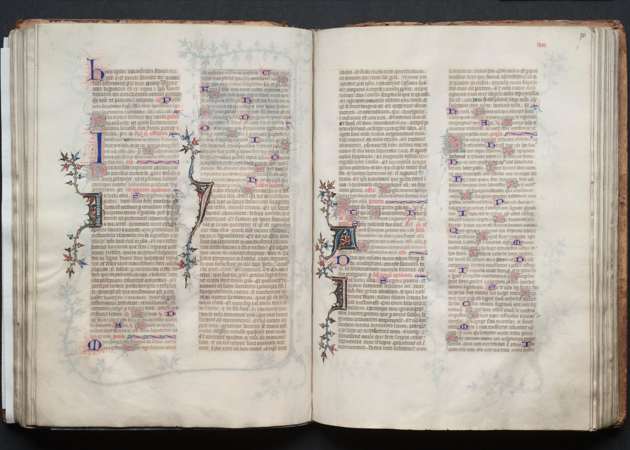 The Gotha Missal: Fol. 70r, tekst, ca. 1375. av Master of the Boqueteaux