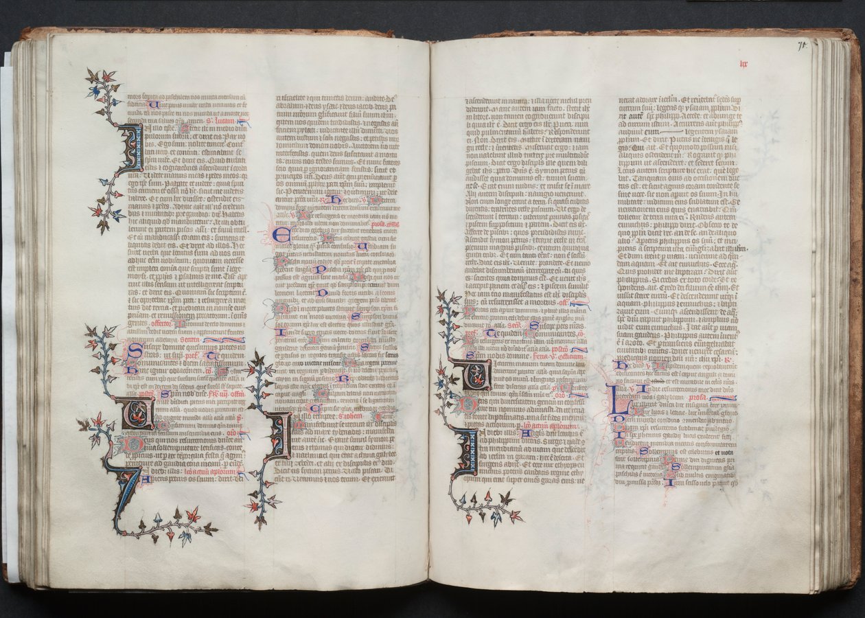 The Gotha Missal: Fol. 71r, tekst, ca. 1375. av Master of the Boqueteaux