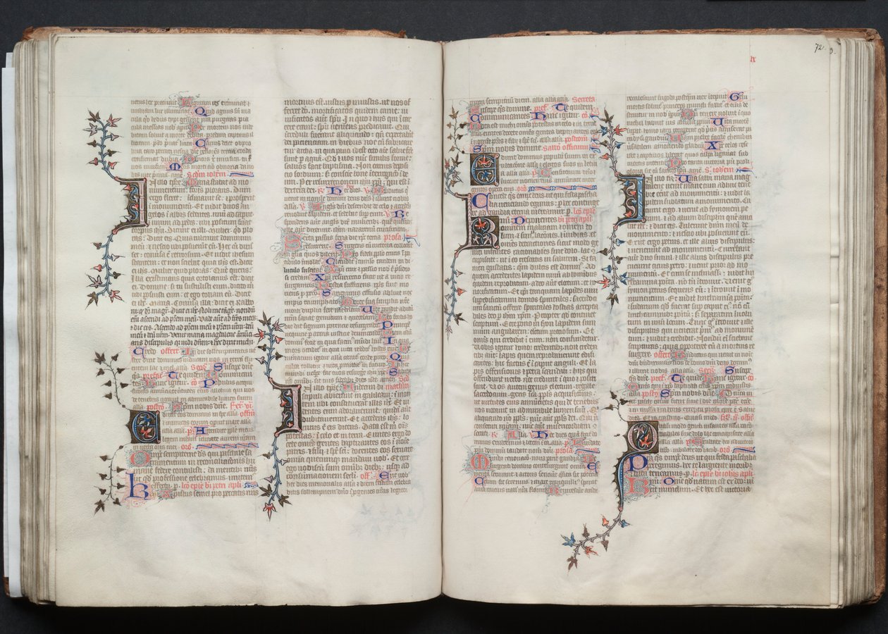 The Gotha Missal: Fol. 72r, tekst, ca. 1375. av Master of the Boqueteaux