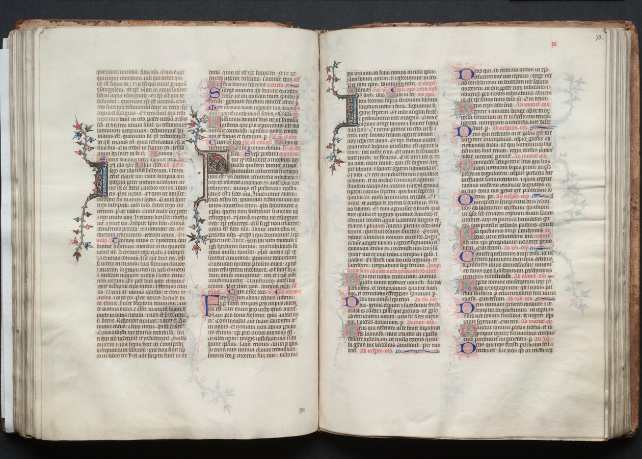 The Gotha Missal: Fol. 73r, tekst, ca. 1375. av Master of the Boqueteaux