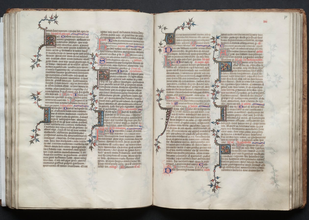 The Gotha Missal: Fol. 75r, tekst, ca. 1375. av Master of the Boqueteaux